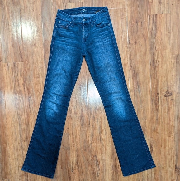 7 For All Mankind Mid Rise Kimmie Bootcut Jeans Medium Wash Size Women's 26 EUC - Picture 2 of 7